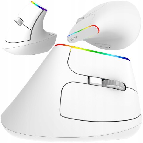 Bezprzewodowa Mysz Pionowa Delux M618c Ergonomiczna Myszka 2.4G Rgb 1600Dpi