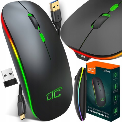 Cicha Bezprzewodowa Mysz Gamingowa Z Bluetooth I Rgb - Ergonomiczna