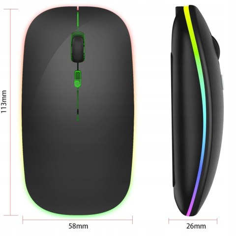 Cicha Bezprzewodowa Mysz Gamingowa Z Bluetooth I Rgb - Ergonomiczna