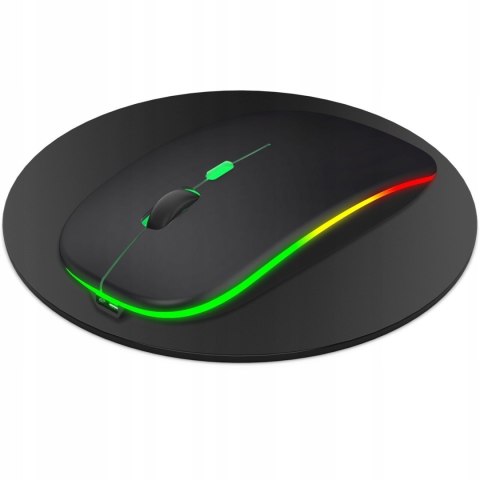 Cicha Bezprzewodowa Mysz Gamingowa Z Bluetooth I Rgb - Ergonomiczna