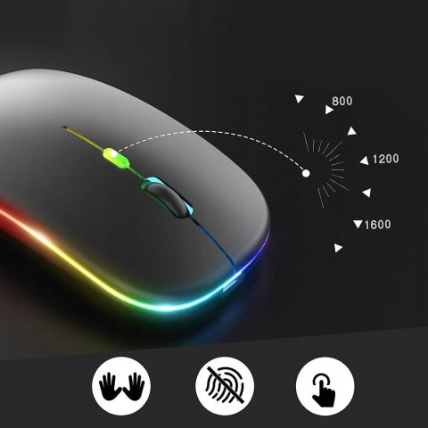 Cicha Bezprzewodowa Mysz Gamingowa Z Bluetooth I Rgb - Ergonomiczna