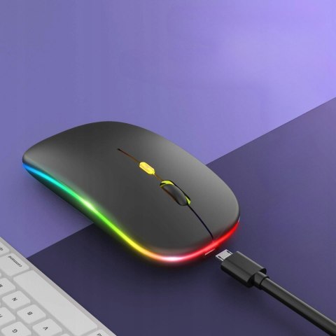 Cicha Bezprzewodowa Mysz Gamingowa Z Bluetooth I Rgb - Ergonomiczna