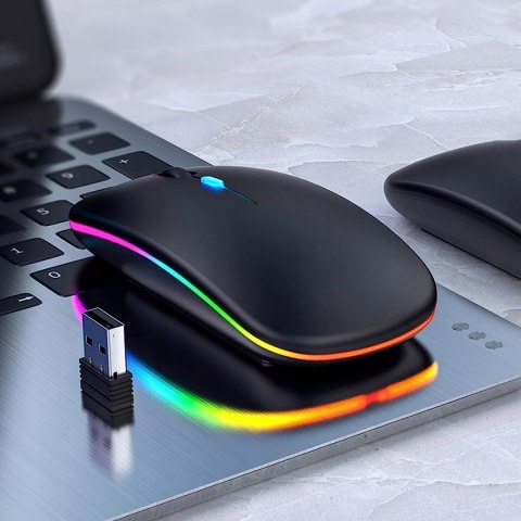 Cicha Bezprzewodowa Mysz Gamingowa Z Bluetooth I Rgb - Ergonomiczna