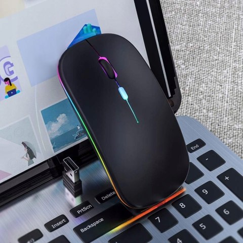 Cicha Bezprzewodowa Mysz Gamingowa Z Bluetooth I Rgb - Ergonomiczna