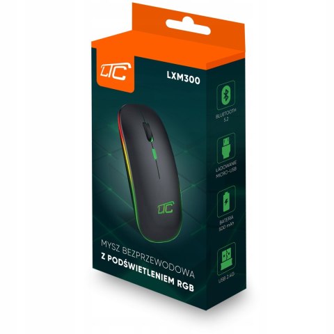 Cicha Bezprzewodowa Mysz Gamingowa Z Bluetooth I Rgb - Ergonomiczna
