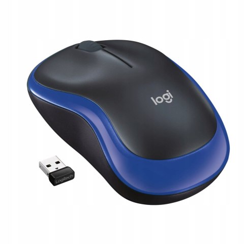 Mysz Bezprzewodowa Logitech M185 Niebieska Czarna Mocna Myszka