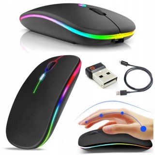 Mysz Bezprzewodowa Optyczna Podświetlana Myszka Bluetooth Bezklikowa Cicha