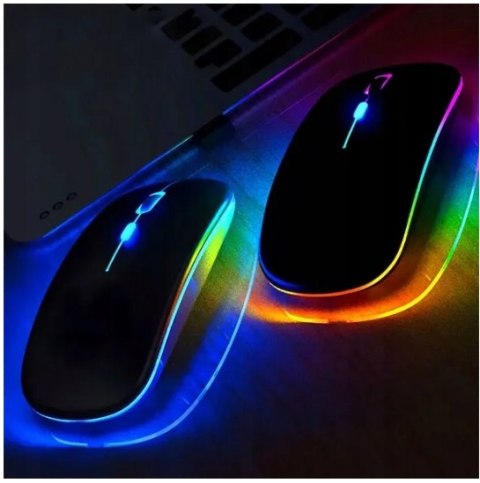Mysz Bezprzewodowa Optyczna Podświetlana Myszka Bluetooth Bezklikowa Cicha