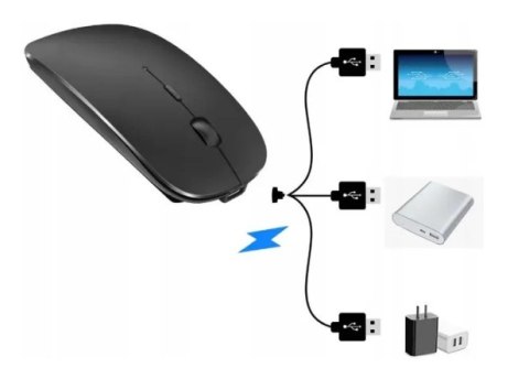 Mysz Bezprzewodowa Optyczna Podświetlana Myszka Bluetooth Bezklikowa Cicha