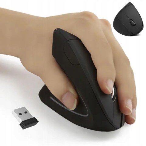 Mysz Ergonomiczna Pionowa Wertykalna Bezprzewodowa Mocna Czarna