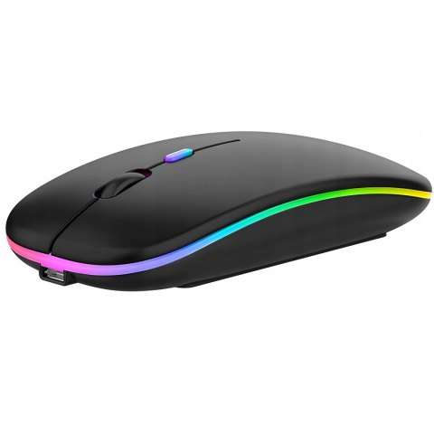 Myszka Bezprzewodowa Do Laptopa Komputera Podświetlana Rgb Cicha Akumulator
