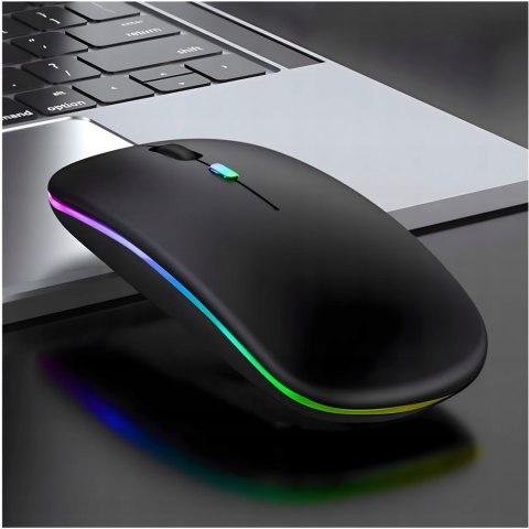Myszka Bezprzewodowa Do Laptopa Komputera Podświetlana Rgb Cicha Akumulator