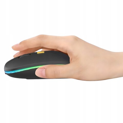 Myszka Bezprzewodowa Do Laptopa Komputera Podświetlana Rgb Cicha Akumulator
