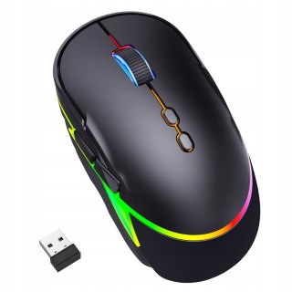 Myszka Bezprzewodowa Gamingowa Komputerowa Podświetlana Cicha Ergonomiczna