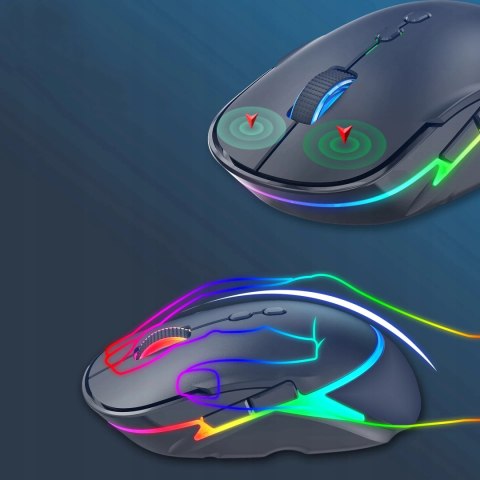 Myszka Bezprzewodowa Gamingowa Komputerowa Podświetlana Cicha Ergonomiczna