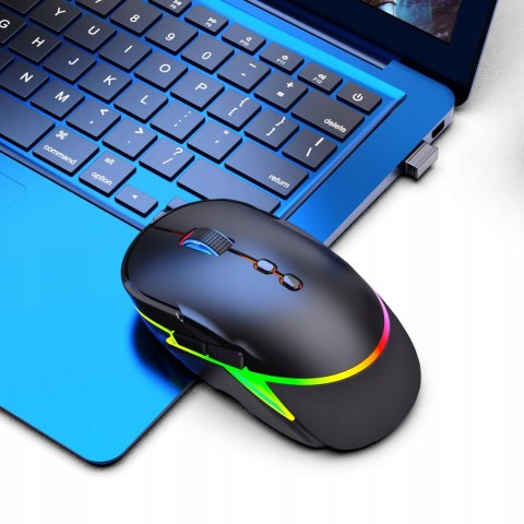 Myszka Bezprzewodowa Gamingowa Komputerowa Podświetlana Cicha Ergonomiczna