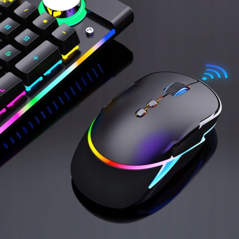 Myszka Bezprzewodowa Gamingowa Komputerowa Podświetlana Cicha Ergonomiczna