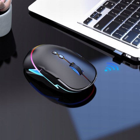Myszka Bezprzewodowa Gamingowa Komputerowa Podświetlana Cicha Ergonomiczna