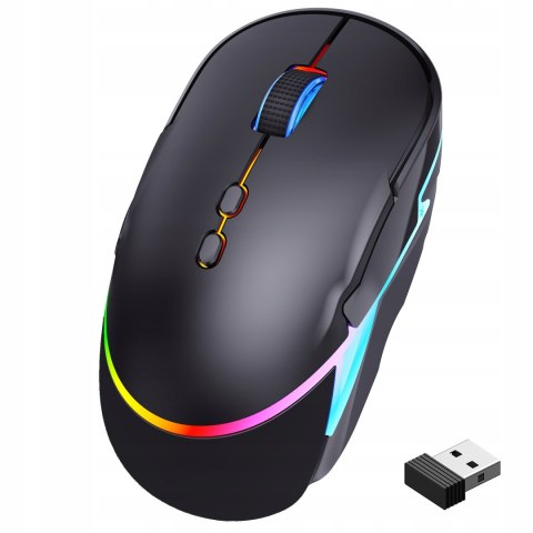 Myszka Bezprzewodowa Gamingowa Komputerowa Podświetlana Cicha Ergonomiczna