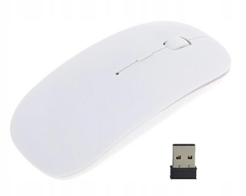 Myszka Bezprzewodowa Slim Mysz Usb Optyczna Wifi Biała Mocna