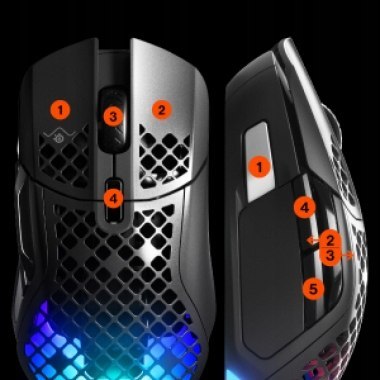 Myszka Bezprzewodowa Steelseries Aerox 5 Sensor Optyczny Mocna Czarna