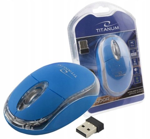 Myszka Bezprzewodowa Usb Niebieska Titanum Esperanza Mała Optyczna