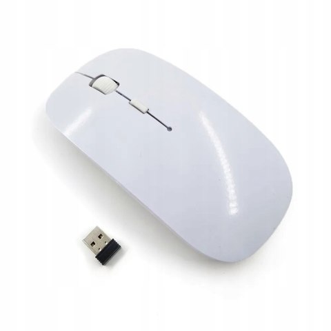 Myszka Mysz Optyczna Slim Bezprzewodowa Do Laptopa Mocna Biała Czarna