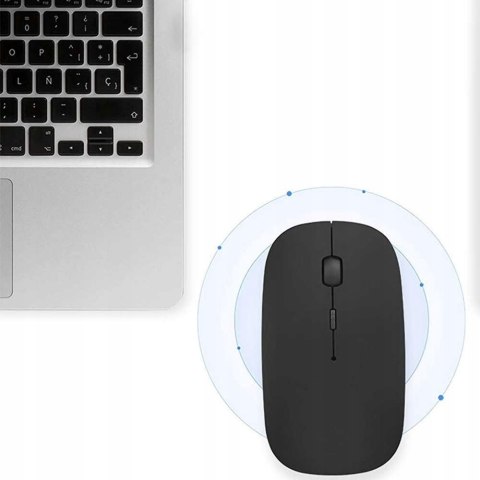 Myszka Mysz Optyczna Slim Bezprzewodowa Do Laptopa Mocna Biała Czarna