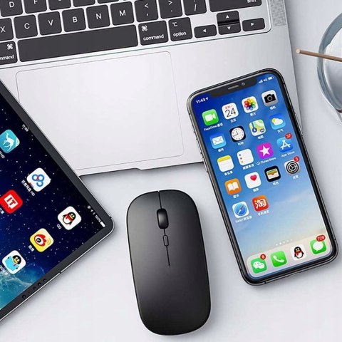 Myszka Mysz Optyczna Slim Bezprzewodowa Do Laptopa Mocna Biała Czarna