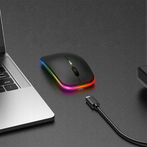Stazer Myszka Bezprzewodowa Do Laptopa Komputera Podświetlana Rgb 2.4 Ghz
