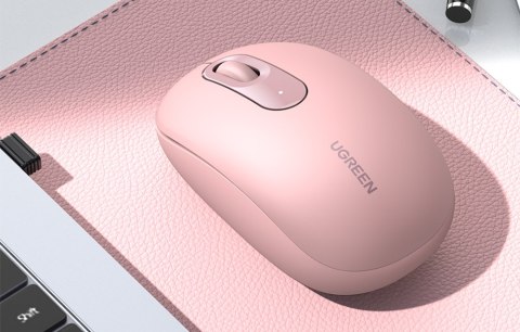 Ugreen Różowa Mysz Myszka Bezprzewodowa Optyczna Usb Z Adapterem 2.4Ghz