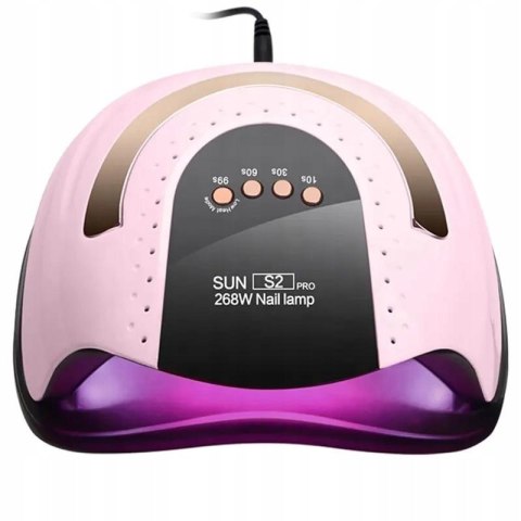Lampa Do Paznokci Led Uw 268W 57 Diod Hybryda Żele Mocna Różowa