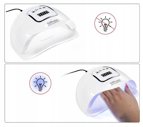 Lampa Do Paznokci Uv Led 180W Do Hybryd Żeli Mocna Hybrydy Sun X5 Max Lcd
