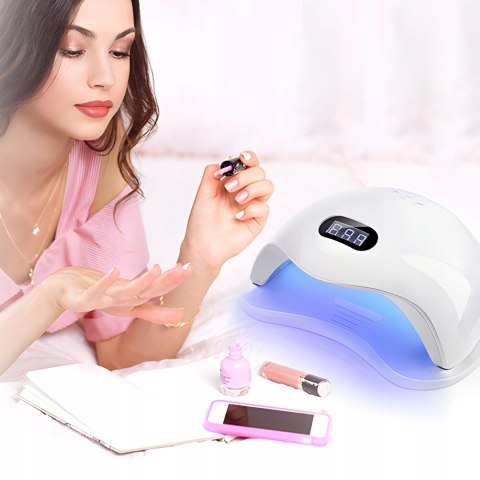 Lampa Uv Led Do Paznokci Mocna 48W Hybrydy Żele Dual Suszarka Pedicure