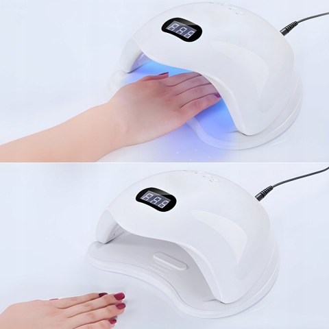 Lampa Uv Led Do Paznokci Mocna 48W Hybrydy Żele Dual Suszarka Pedicure