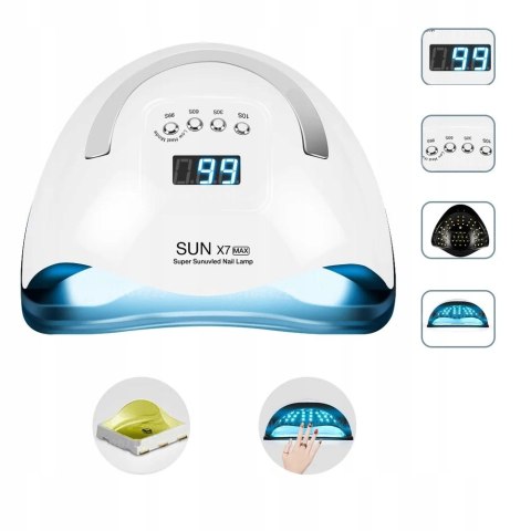 Mocna Lampa Do Paznokci Hybryd Żeli Uv Led Sun X10 Max Lcd Z Rączką 280W