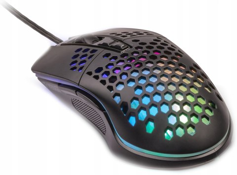 Mysz Dla Graczy Gaming-Owa Ultra Lekka 6400Dpi Podświetlana Rgb 75G Czarna