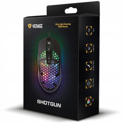 Mysz Dla Graczy Gaming-Owa Ultra Lekka 6400Dpi Podświetlana Rgb 75G Czarna