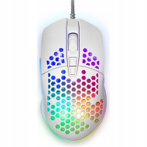 Mysz Gaming-Owa Ultra Lekka Shotgun 6400Dpi Podświetlana Rgb 75G Biała