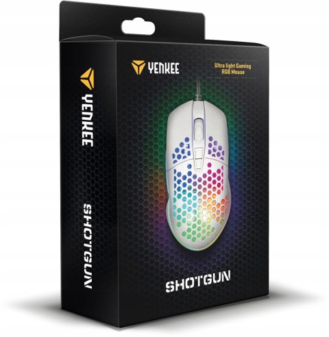 Mysz Gaming-Owa Ultra Lekka Shotgun 6400Dpi Podświetlana Rgb 75G Biała