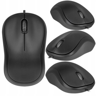 Mysz Myszka Komputerowa Biurowa Usb Do Laptopa Pc Mocna Czarna