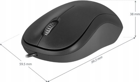 Mysz Myszka Komputerowa Biurowa Usb Do Laptopa Pc Mocna Czarna