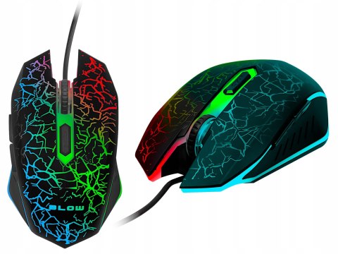 Mysz Optyczna Blow Gamingowa Dla Graczy Hurricane Mocna Led Do Laptopa Komputera I Biura