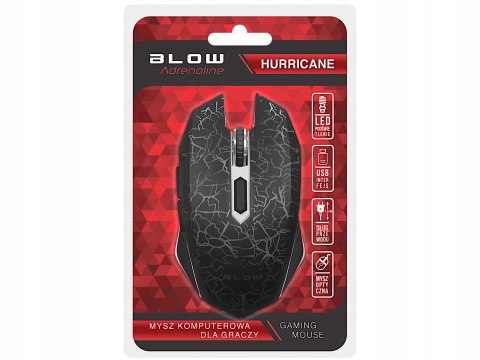 Mysz Optyczna Blow Gamingowa Dla Graczy Hurricane Mocna Led Do Laptopa Komputera I Biura
