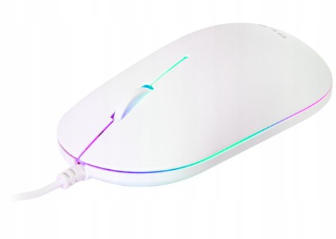 Mysz Optyczna Blow Myszka Komputerowa Usb Led Mocna Biała Myszka