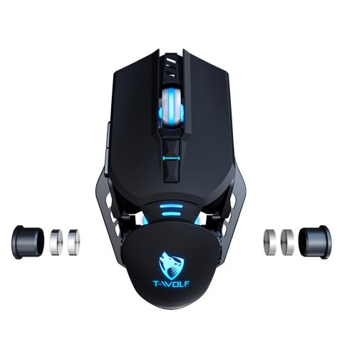 Myszka Gamingowa Mysz Dla Graczy Led Rgb 6400Dpi Czarna Mocna