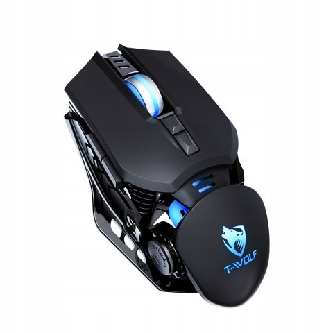Myszka Gamingowa Mysz Dla Graczy Led Rgb 6400Dpi Czarna Mocna