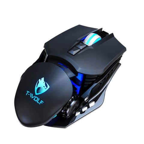 Myszka Gamingowa Mysz Dla Graczy Led Rgb 6400Dpi Czarna Mocna