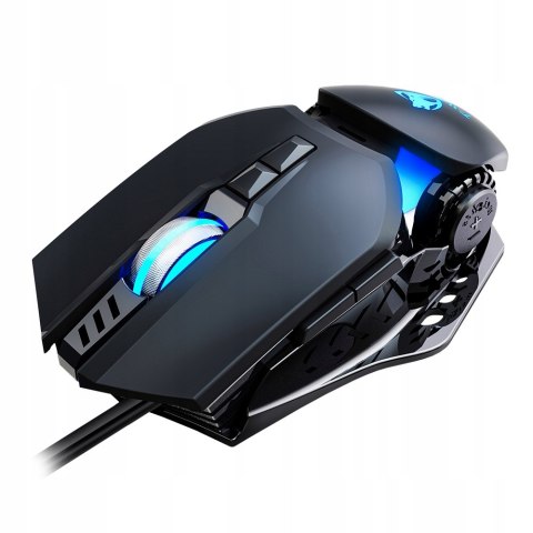 Myszka Gamingowa Mysz Dla Graczy Led Rgb 6400Dpi Czarna Mocna