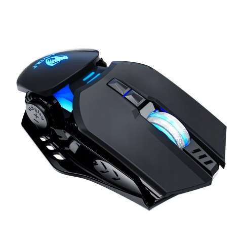 Myszka Gamingowa Mysz Dla Graczy Led Rgb 6400Dpi Czarna Mocna
